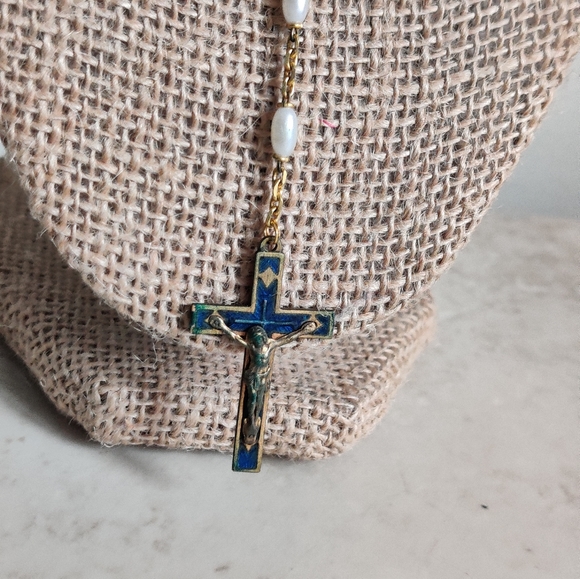 Vintage Enamel and Pearls Rosaries - Picture 6 of 10